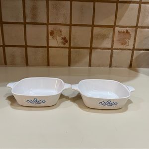 2 Corning Ware P-41-B Petite Conflower Blue Casserole Dishes 🌹 1 3/4 Cup